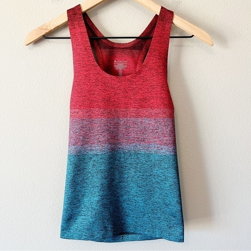Athleta NWT Relay Tank Top Gradient Ombré Multi Blue/Red Size XS - Picture 3 of 8